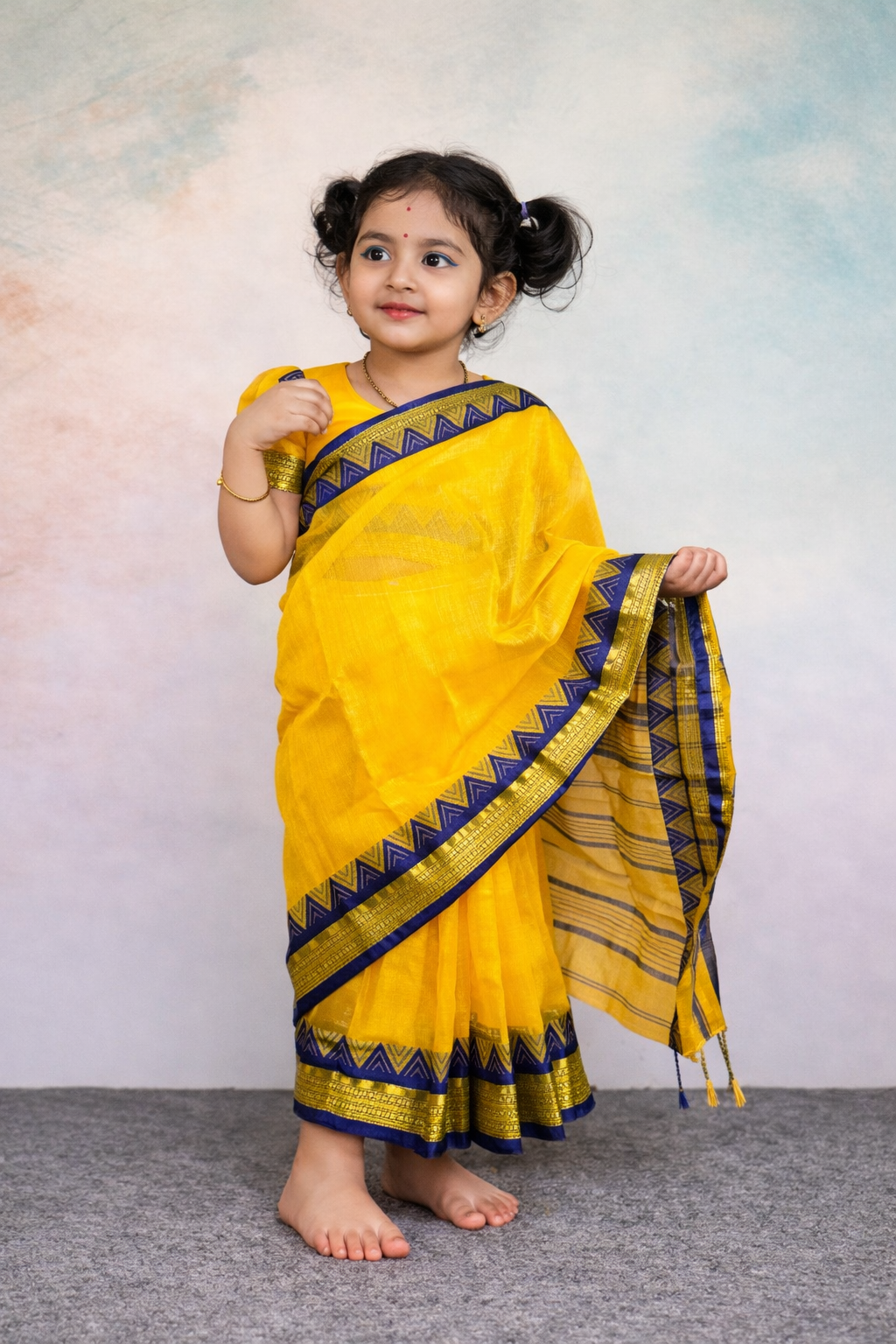 বেবি রেডি হাফ সিল্ক শাড়ি ( code 31 )