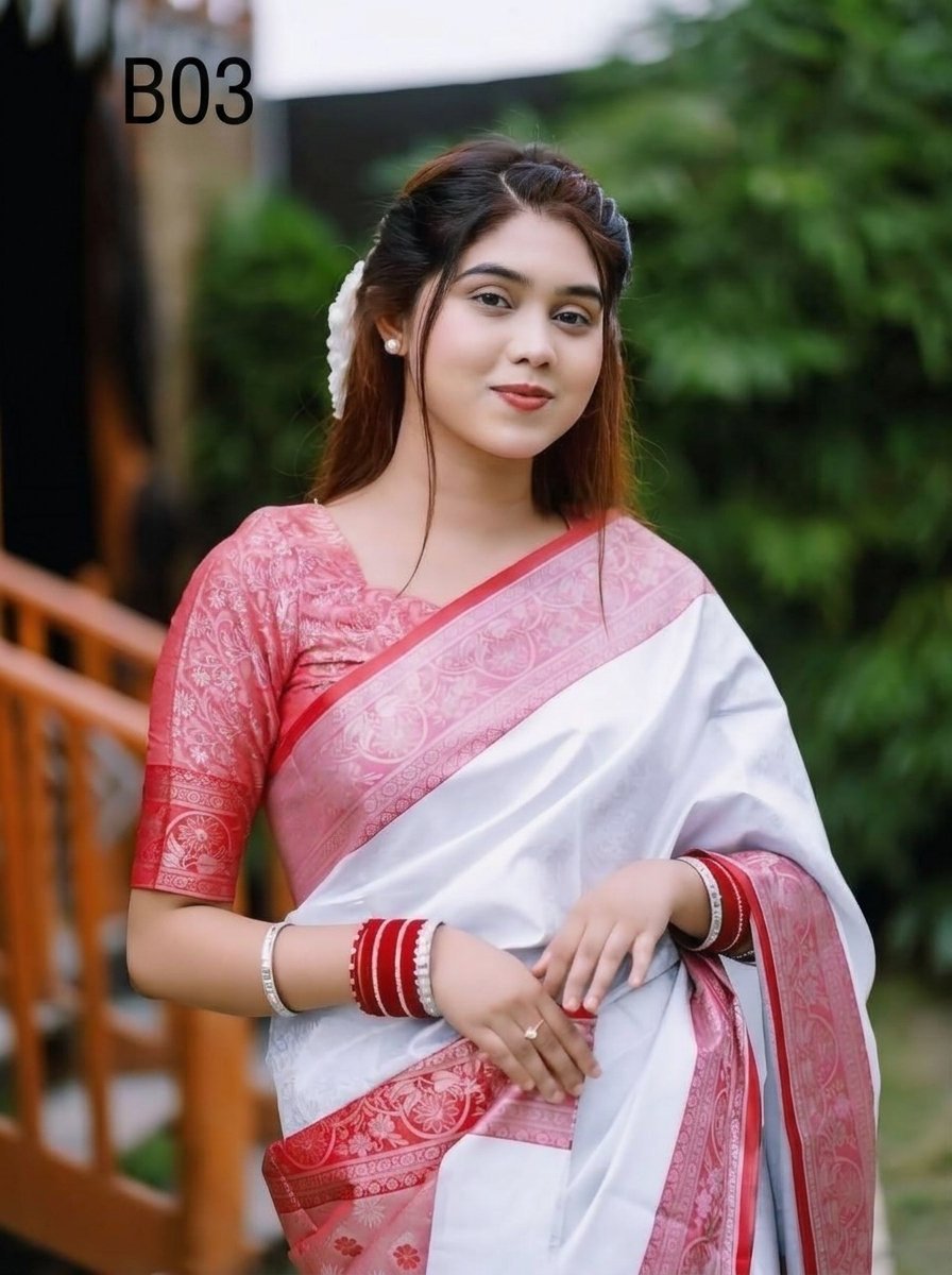 Code-B03 কাঞ্জিভরম কাতান শাড়ি ব্লাউজ পিসসহ